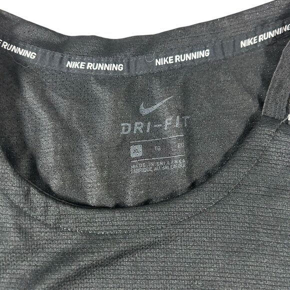 Nike Running Dri-Fit Miler Shirt Mens XL Black Reflective Short Sleeve CU0326010 - Picture 3 of 12